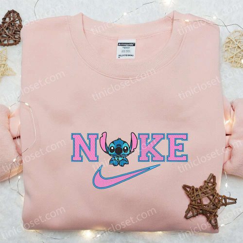 Stitch x Nike Cartoon Embroidered Sweatshirt: Disney Characters Hoodie Perfect Family Gift