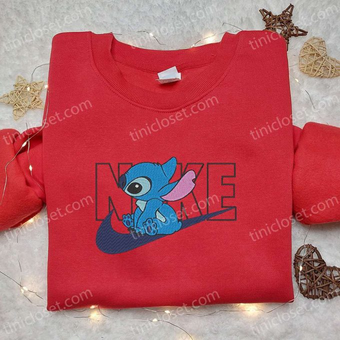 Disney Cartoon Embroidered Sweatshirt &Amp; T-Shirt: Stitch X Nike B Gift For Men Women Gift Ideas For Family