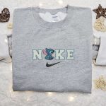 Stitch x Nike Cartoon Sweatshirt: B Gift for Men Women Nike Inspired Embroidered Hoodie Perfect Birthday Gift Idea