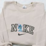 Stitch x Nike Cartoon Embroidered Sweatshirt: B Gift for Men Women Nike Inspired Hoodie Perfect Family Gift