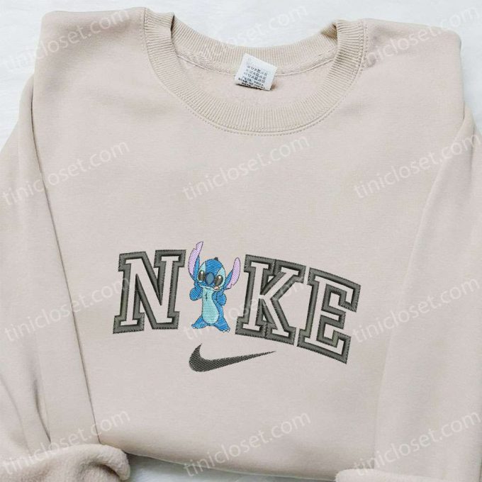 Stitch X Nike Cartoon Embroidered Sweatshirt: B Gift For Men Women Nike Inspired Hoodie Perfect Family Gift