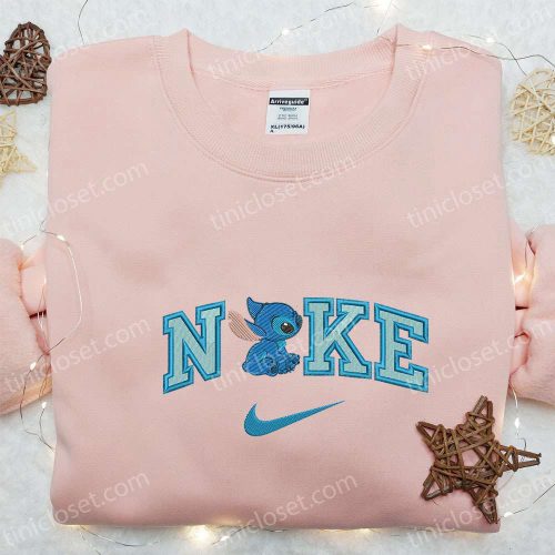 Stitch x Nike Cartoon Embroidered Sweatshirt – B Gift for Men Women Gift for Family Nike Inspired Hoodie