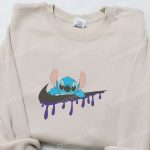 Stitch x Swoosh Cartoon Embroidered Sweatshirt: Nike Inspired Hoodie Perfect Family Gift