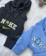 Sully and Mike Matching Couple Embroidered Sweatshirt: Cozy and Stylish Partners for Disney Fans