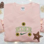 Sunflower Floral x Nike Embroidered Sweatshirt & T-shirt: B Gift for Men Women Family Gift Ideas