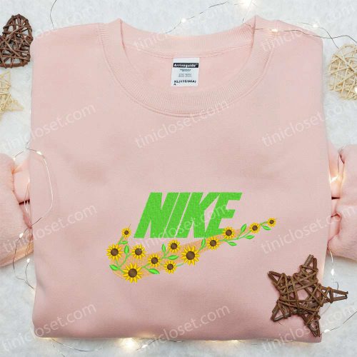 Sunflower x Nike Embroidered Shirt: Stylish Nike Inspired T-shirt Perfect Family Gift