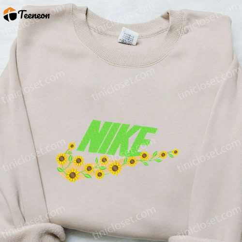 Sunflower x Nike Embroidered Shirt: Stylish Nike Inspired T-shirt Perfect Family Gift