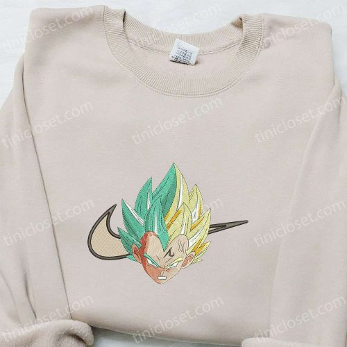 Swoosh Anime x Vegeta Embroidered Hoodie – Cool Anime Clothing Perfect Family Gift