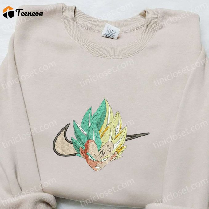 Swoosh Anime X Vegeta Embroidered Hoodie – Cool Anime Clothing Perfect Family Gift