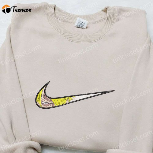 Swoosh Anime x Vinsmoke Sanji Embroidered Hoodie: Cool Anime Clothing B Gift for Men Women Family Gift