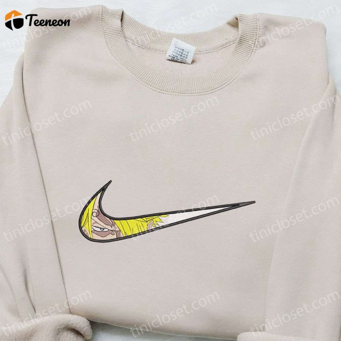 Swoosh Anime X Vinsmoke Sanji Embroidered Hoodie: Cool Anime Clothing B Gift For Men Women Family Gift