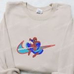 Marvel Cinematic Universe Swoosh Movie x Spider-Man Embroidered Hoodie: B Gift for Men Women Family Gift Ideas