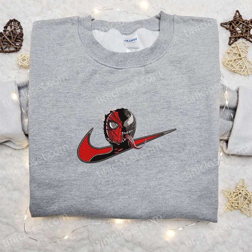 Swoosh Movie x Venom Spider-Man Embroidered Hoodie: Marvel Comics B Gift for Men Women Gift for Family