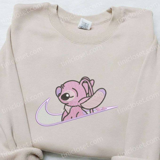 Swoosh X Angel Cartoon Embroidered Shirt: Disney Characters T-Shirt Perfect Family Gift Idea