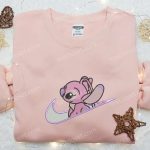 Swoosh x Angel Cartoon Embroidered Shirt: Disney Characters T-shirt Perfect Family Gift Idea