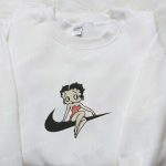 Swoosh x Betty Cartoon Embroidered Hoodie & Custom Shirt: Nike-inspired Unique D Gift for Men Women