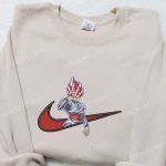 Swoosh x Black Goku Anime Hoodie Nike Inspired Embroidered Hoodie B Gift for Men Women Family Gift