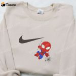 Marvel MCU Swoosh x Chibi Spider-Man Movie Embroidered Hoodie – B Gift for Men Women Family Gift Ideas