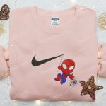 Marvel MCU Swoosh x Chibi Spider-Man Movie Embroidered Hoodie – B Gift for Men Women Family Gift Ideas