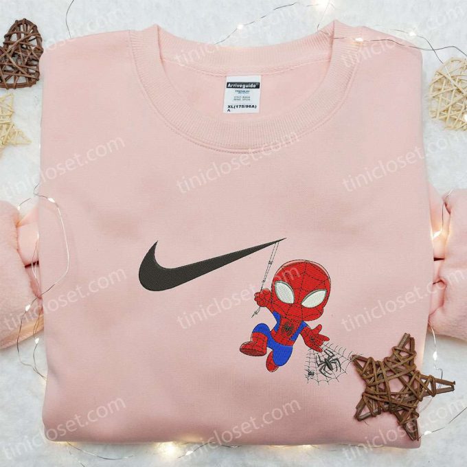 Marvel Mcu Swoosh X Chibi Spider-Man Movie Embroidered Hoodie – B Gift For Men Women Family Gift Ideas