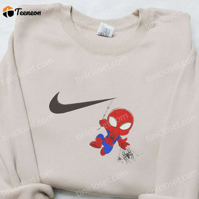 Marvel Mcu Swoosh X Chibi Spider-Man Movie Embroidered Hoodie – B Gift For Men Women Family Gift Ideas