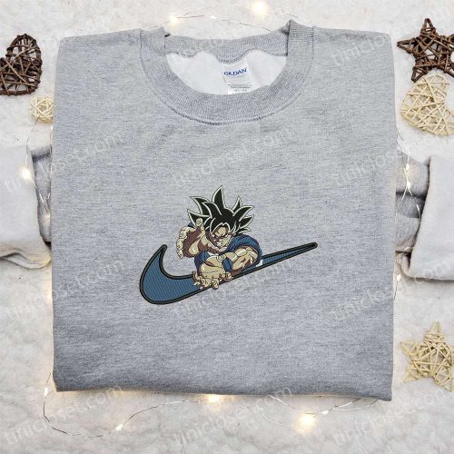 Swoosh x Goku Kameha Anime Embroidered Hoodie & Dragon Ball Shirt – Cool Anime Clothing That Stands Out!