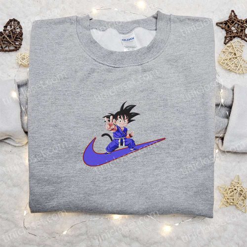 Swoosh x Goku Kid Anime Embroidered Shirt & Dragon Ball Hoodie: Perfect Family Gift Ideas