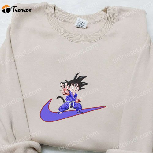 Swoosh x Goku Kid Anime Embroidered Shirt & Dragon Ball Hoodie: Perfect Family Gift Ideas