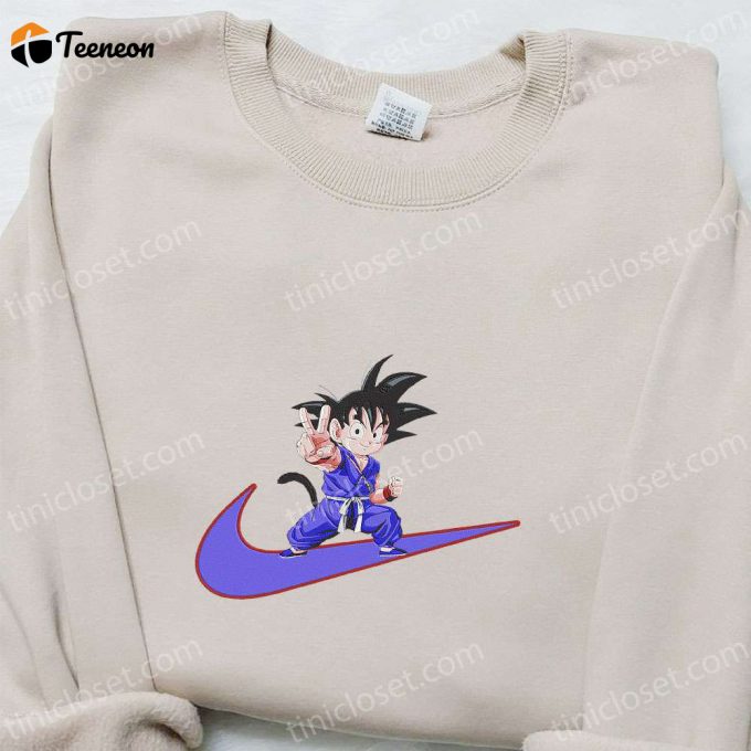 Swoosh X Goku Kid Anime Embroidered Shirt &Amp;Amp; Dragon Ball Hoodie: Perfect Family Gift Ideas