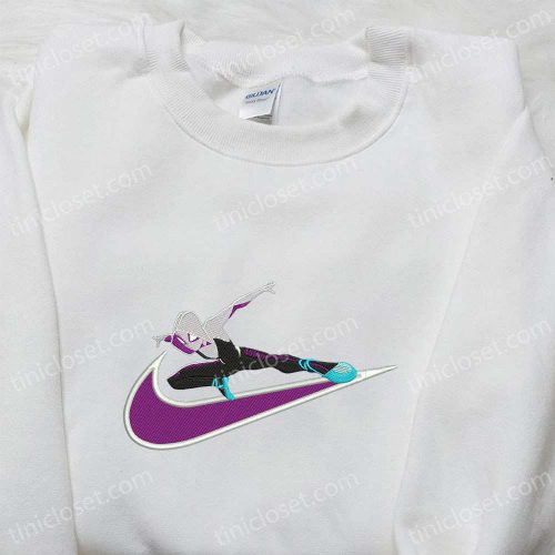 Swoosh x Gwen Movie Embroidered Sweatshirt Marvel Cinematic Universe Shirt Cool Anime Clothing