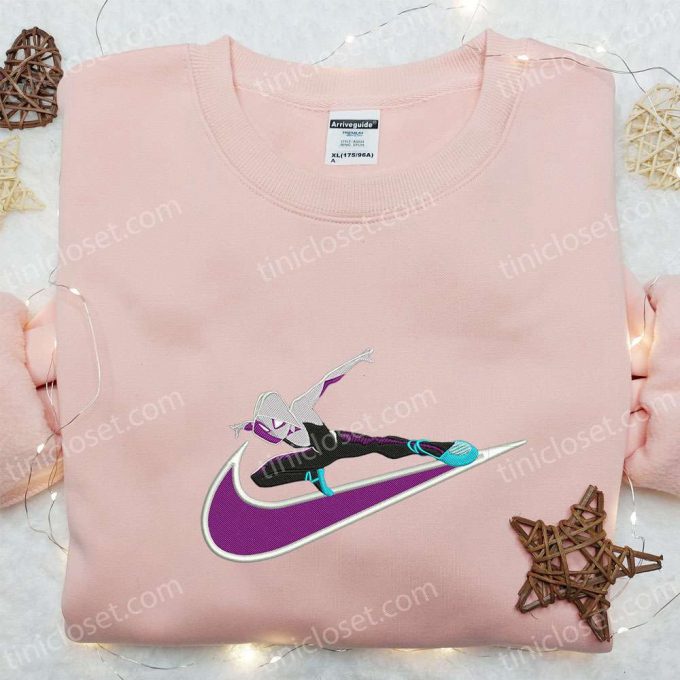 Swoosh X Gwen Movie Embroidered Sweatshirt Marvel Cinematic Universe Shirt Cool Anime Clothing