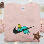 Swoosh x Homer Sleeping Cartoon Embroidered Sweatshirt: Nike Inspired Shirt Perfect Birthday Gift