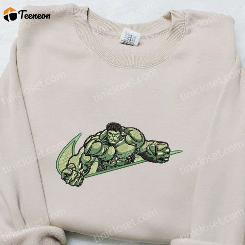 Swoosh x Hulk Movie Embroidered Sweatshirt – Nike Inspired Shirt Perfect Birthday Gift Idea