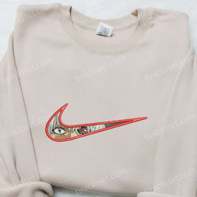 Swoosh X Kan Kaneki Embroidered Sweatshirt: Nike Inspired Cool Anime Clothing