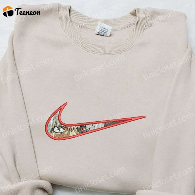 Swoosh X Kan Kaneki Embroidered Sweatshirt: Nike Inspired Cool Anime Clothing