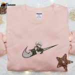 Swoosh x Ken Kaneki Embroidered Hoodie: Cool Anime Clothing for B Gift for Men Women Family Gift Ideas