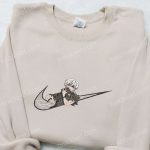 Swoosh x Ken Kaneki Embroidered Hoodie: Cool Anime Clothing for B Gift for Men Women Family Gift Ideas