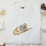 Swoosh x Luffy Gear 5 Laughing Sweatshirt: One Piece Anime Embroidered Shirt Perfect Gift for All Occasions