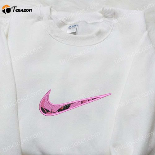 Swoosh x Majin Buu Embroidered Shirt Dragon Ball Hoodie & Nike Anime Sweatshirt: Epic Anime-Inspired Apparel