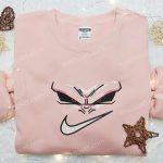 Swoosh x Majin Buu Face Embroidered Sweatshirt Dragon Ball Anime Shirt – B Gift for Men Women Gift Ideas for All Occasions