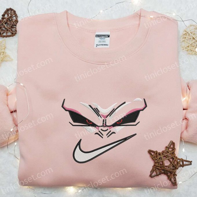 Swoosh X Majin Buu Face Embroidered Sweatshirt Dragon Ball Anime Shirt – B Gift For Men Women Gift Ideas For All Occasions