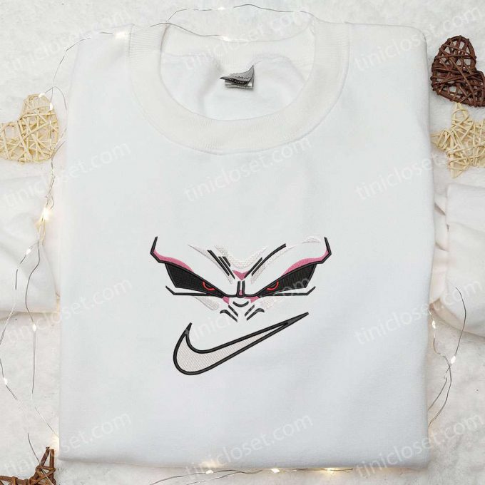 Swoosh X Majin Buu Face Embroidered Sweatshirt Dragon Ball Anime Shirt – B Gift For Men Women Gift Ideas For All Occasions