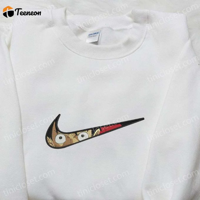 Swoosh X Monkey D Luffy Embroidered Sweatshirt: One Piece Shirt Perfect Family Gift