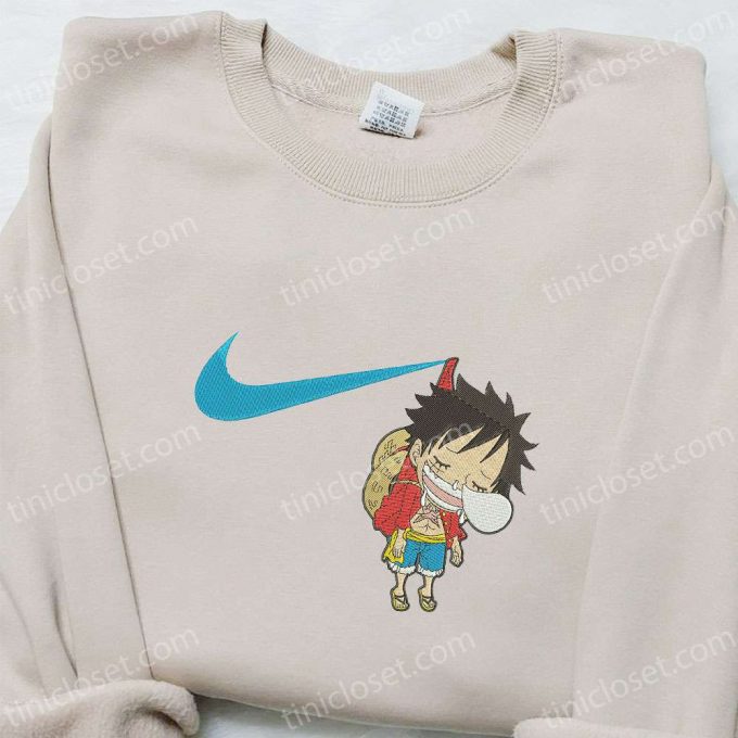 Swoosh X Monkey D Luffy Kid Sleeping Embroidered Sweatshirt – One Piece Shirt Perfect Family Gift