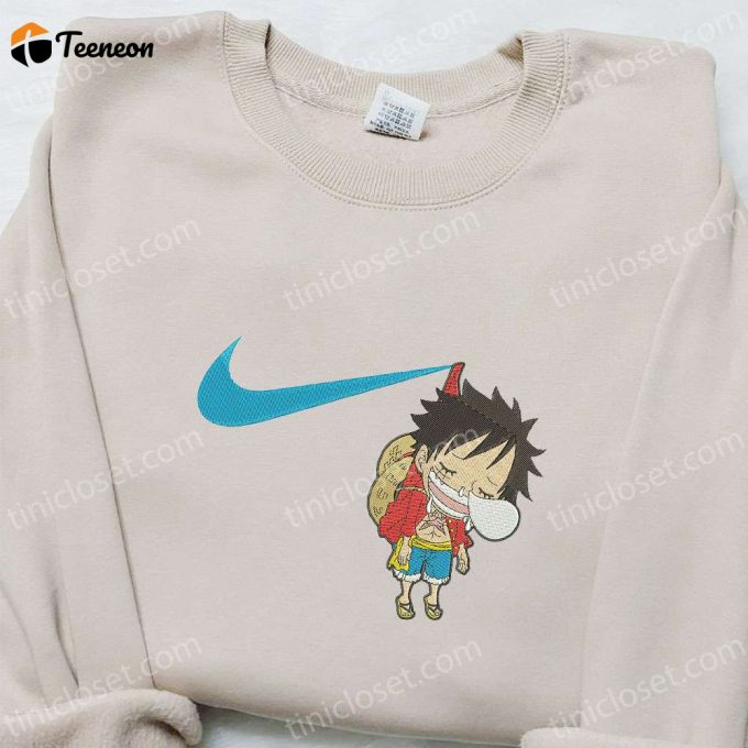 Swoosh X Monkey D Luffy Kid Sleeping Embroidered Sweatshirt – One Piece Shirt Perfect Family Gift