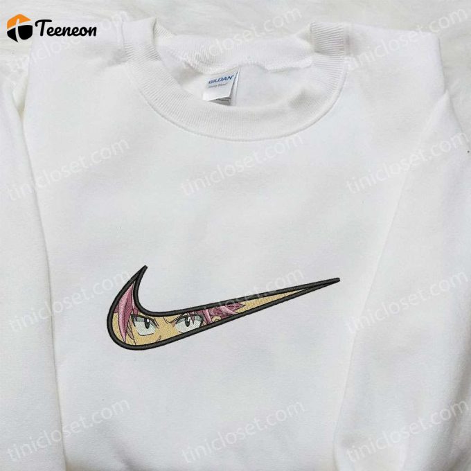 Swoosh X Natsu Dragneel Embroidered Sweatshirt: Nike Inspired Cool Anime Clothing