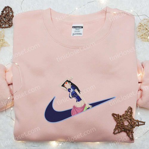 Swoosh x Nico Robin Anime Sweatshirt: One Piece Embroidered Shirt Cool Anime Clothing