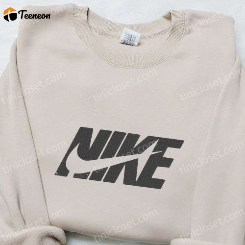 Swoosh x Nike Embroidered Sweatshirt & T-shirt: B Gift for Men Women Family Gift Ideas