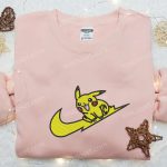 Swoosh x Pikachu Anime Embroidered Shirt Pokemon T-shirt B Gift for Men Women Family Gift Ideas