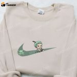 Swoosh x Roronoa Zoro Anime Embroidered Sweatshirt – B Gift for Men Women One Piece Gift for Family Birthday Ideas